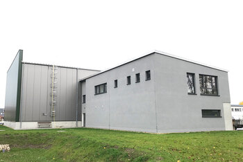 Stahlhalle für neues Wasserwerk